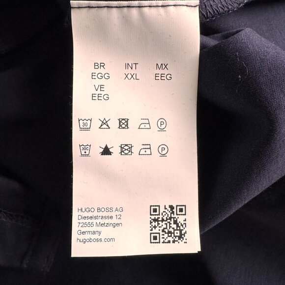 NWT Hugo Boss Slim Fit Mercerised Short Sleeve Zip Golf Shirt Navy - Picture 4 of 10